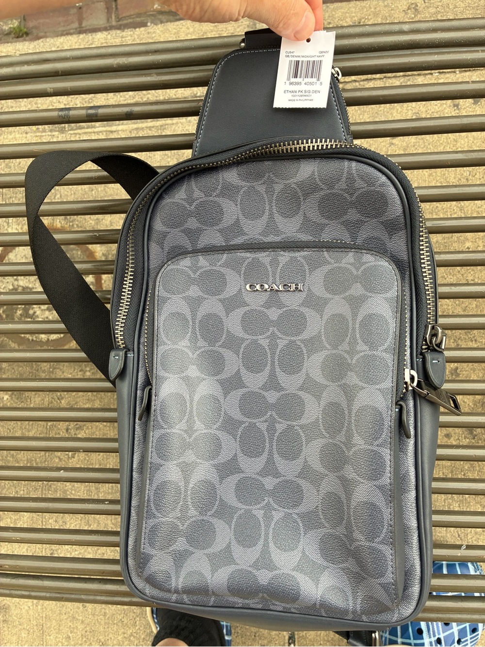 Coach Gray Signature Crossbody Sling Bag - Picture 2 of 3